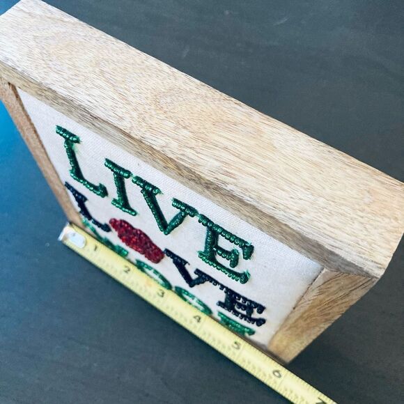 Boho Dog Beaded Holiday Rustic Wooden Decor Sign - Picture 2 of 2